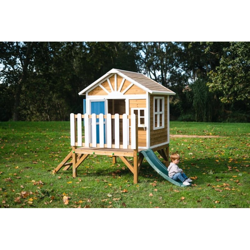 MASGAMES VISBY casa de brincar elevada [60 cm de altura] madeira com painéis