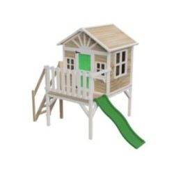 MASGAMES VISBY casa de brincar elevada [90 cm de altura] madeira com painéis