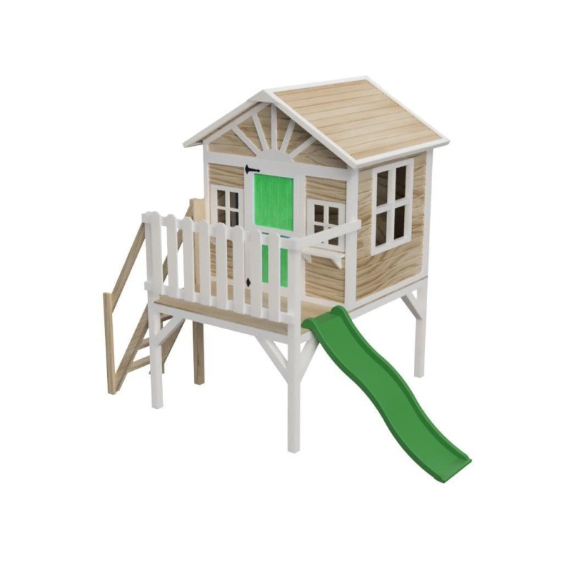 MASGAMES VISBY casa de brincar elevada [90 cm de altura] madeira com painéis