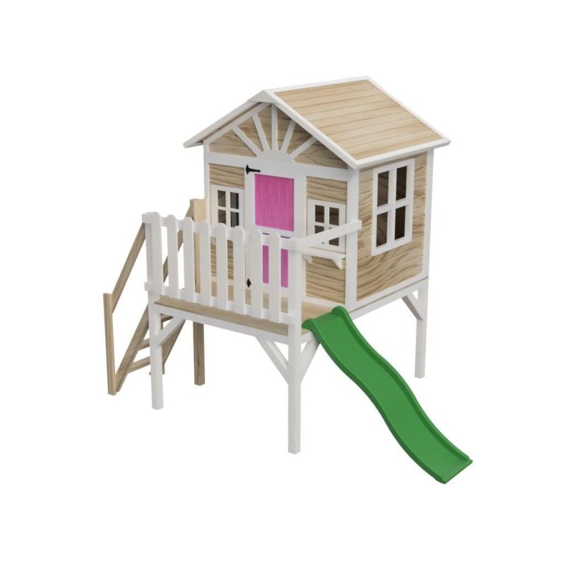 MASGAMES VISBY casa de brincar elevada [90 cm de altura] madeira com painéis