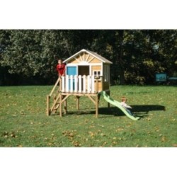 MASGAMES VISBY casa de brincar elevada [90 cm de altura] madeira com painéis