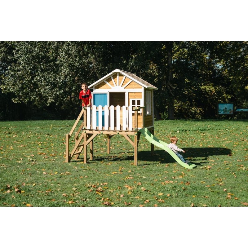 MASGAMES VISBY casa de brincar elevada [90 cm de altura] madeira com painéis