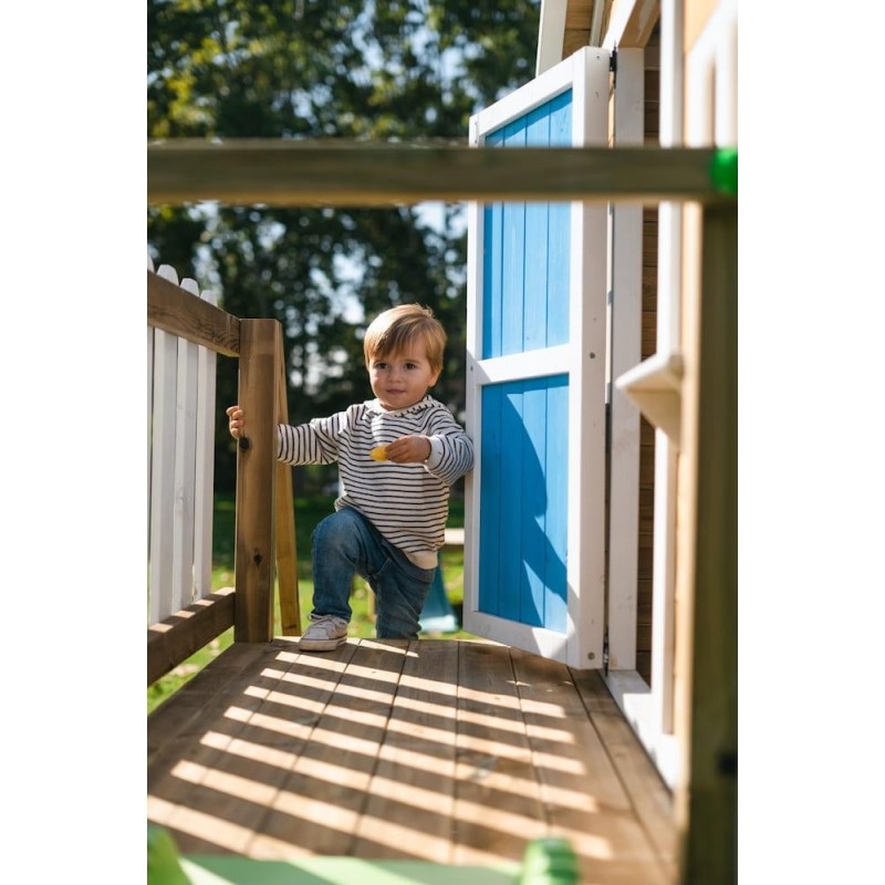 MASGAMES VISBY casa de brincar elevada [90 cm de altura] madeira com painéis