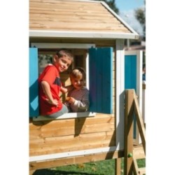 MASGAMES VISBY casa de brincar elevada [90 cm de altura] madeira com painéis