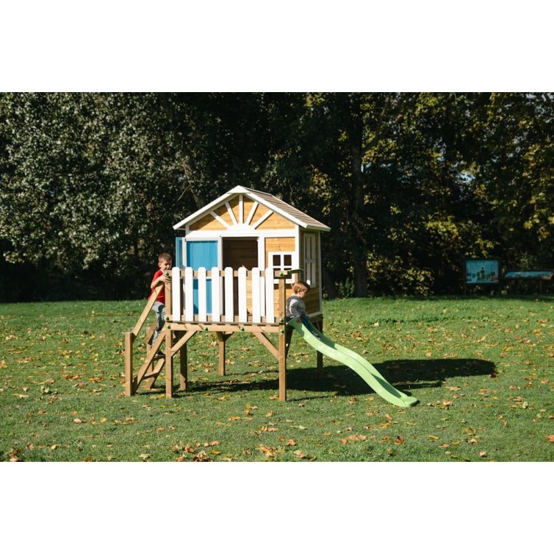 MASGAMES VISBY casa de brincar elevada [90 cm de altura] madeira com painéis
