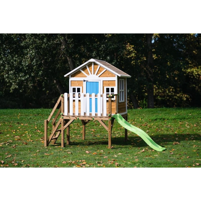 MASGAMES VISBY casa de brincar elevada [90 cm de altura] madeira com painéis
