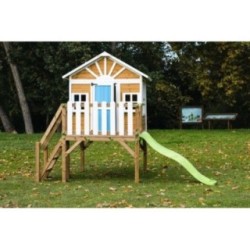 MASGAMES VISBY casa de brincar elevada [90 cm de altura] madeira com painéis