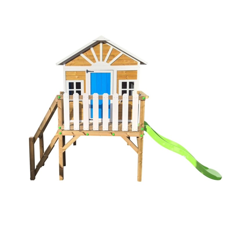MASGAMES VISBY casa de brincar elevada [90 cm de altura] madeira com painéis