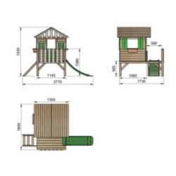 Casita infantil elevada MASGAMES LOLLIPOP VERDE