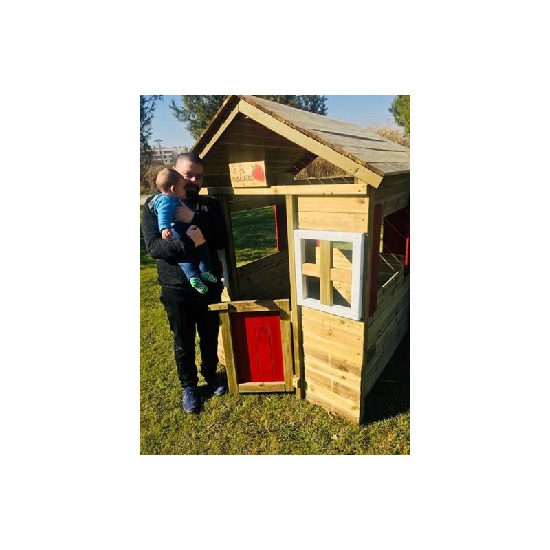 Casinha infantil de madeira MASGAMES MORANGO DELUXE XL