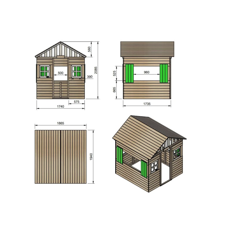 Casita infantil de madera MASGAMES LOLLIPOP XXL HORECA