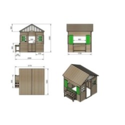 Casita infantil de madera MASGAMES LOLLIPOP XXL HORECA con cocinita