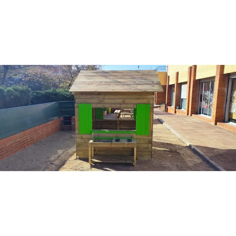 Casita infantil de madera MASGAMES LOLLIPOP XXL HORECA con cocinita