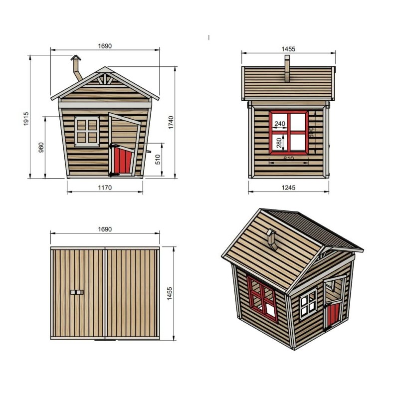 Casita infantil MASGAMES FADA madera panelada