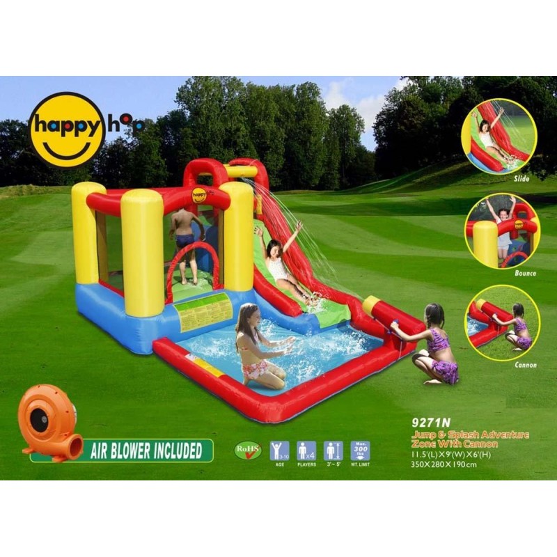 Castillo hinchable acuático Salta & Splash con cañón de agua