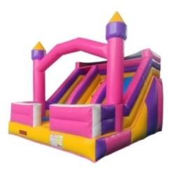 Hinchable Double Slide Fun Pink Castle
