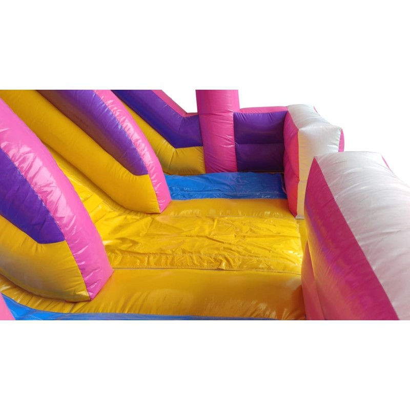 Hinchable Double Slide Fun Pink Castle