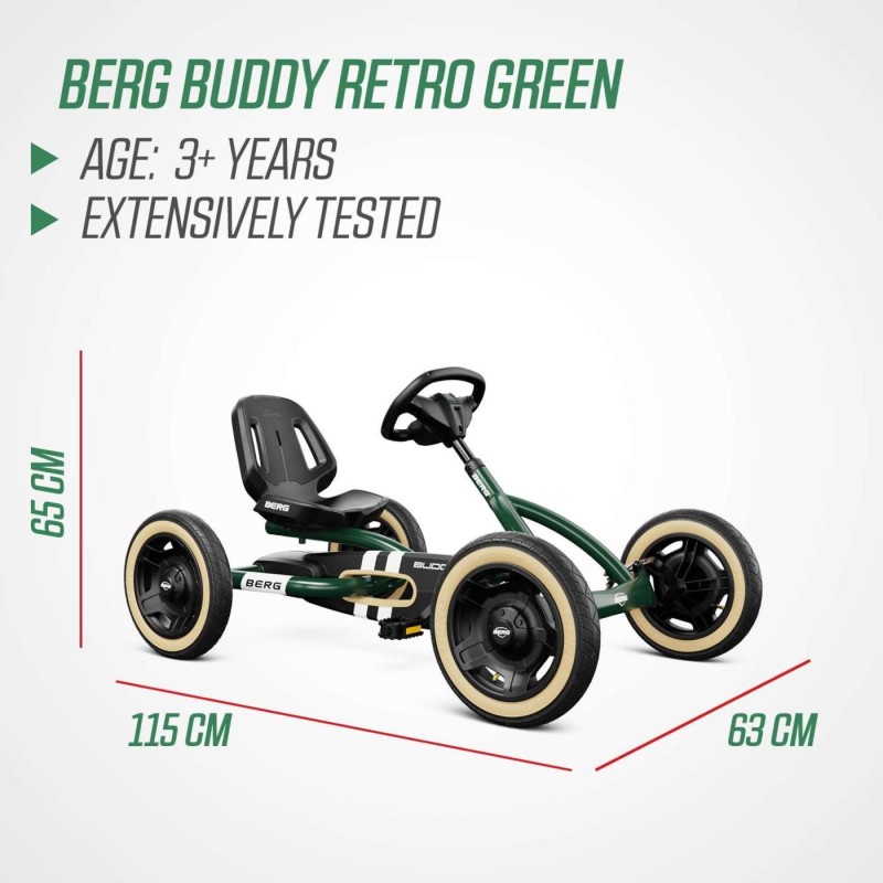 Carro a pedais BERG Buddy Retro Green