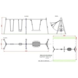 Balanço INOX PERSÉPOLIS DUPLO + ASSENTO NINHO