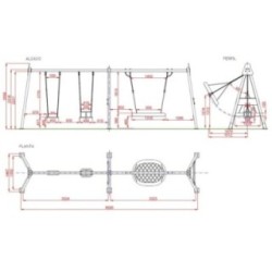 Balanço INOX PERSÉPOLIS DUPLO + ASSENTO NINHO