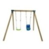 Columpio doble madera cuadrada Masgames KARAI JUNIOR XL + asiento bebé