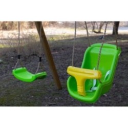 Columpio doble madera cuadrada Masgames KARAI JUNIOR XL + asiento bebé