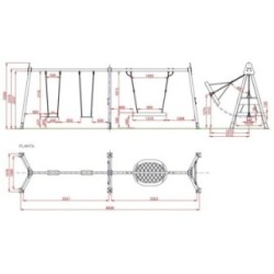 Columpio PERSÉPOLIS doble + asiento nido