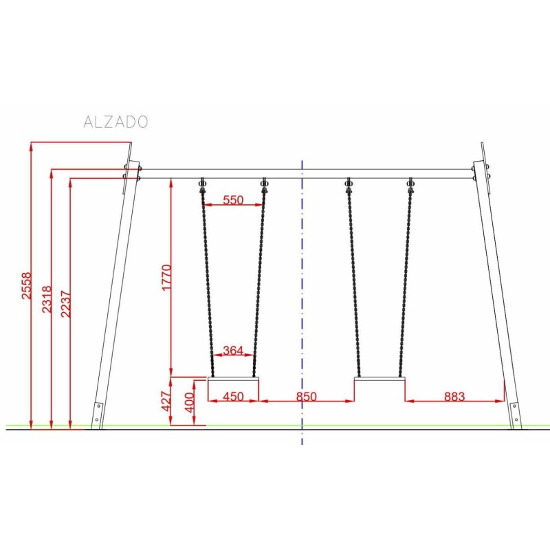 Baloiço bilugar assentos planos