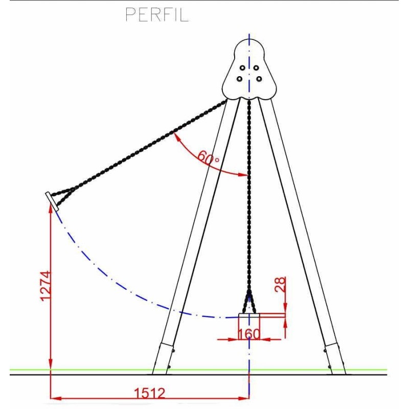 Baloiço bilugar assentos planos