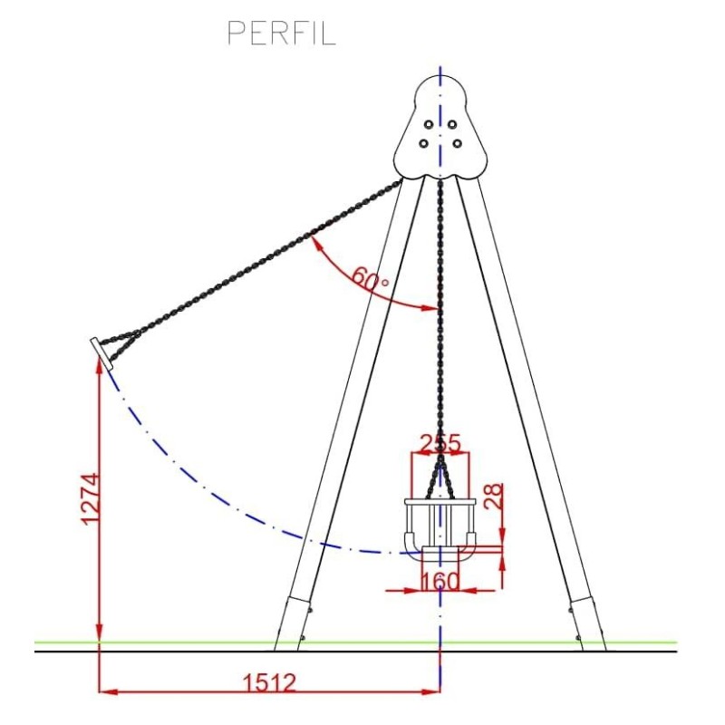 Columpio biplaza asientos mixtos