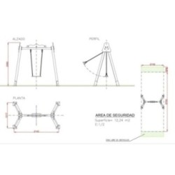 Columpio monoplaza asiento plano