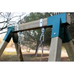 Columpio individual madera cuadrada Masgames AIKO L + asiento bebé