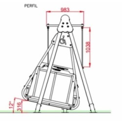 Columpio INOX Inclusivo para SILLA DE RUEDAS
