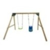 Columpio doble madera cuadrada Masgames KATA XL + asiento bebé