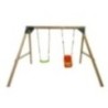 Columpio doble madera cuadrada Masgames KATA XL + asiento bebé