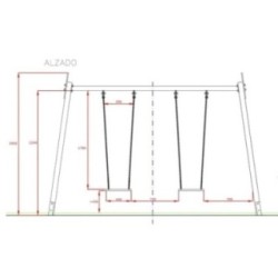 Columpio doble de madera MASGAMES Draco asientos mixtos
