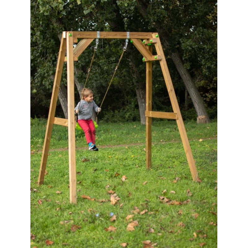 Columpio de madera cuadrada Masgames XYLO XL individual