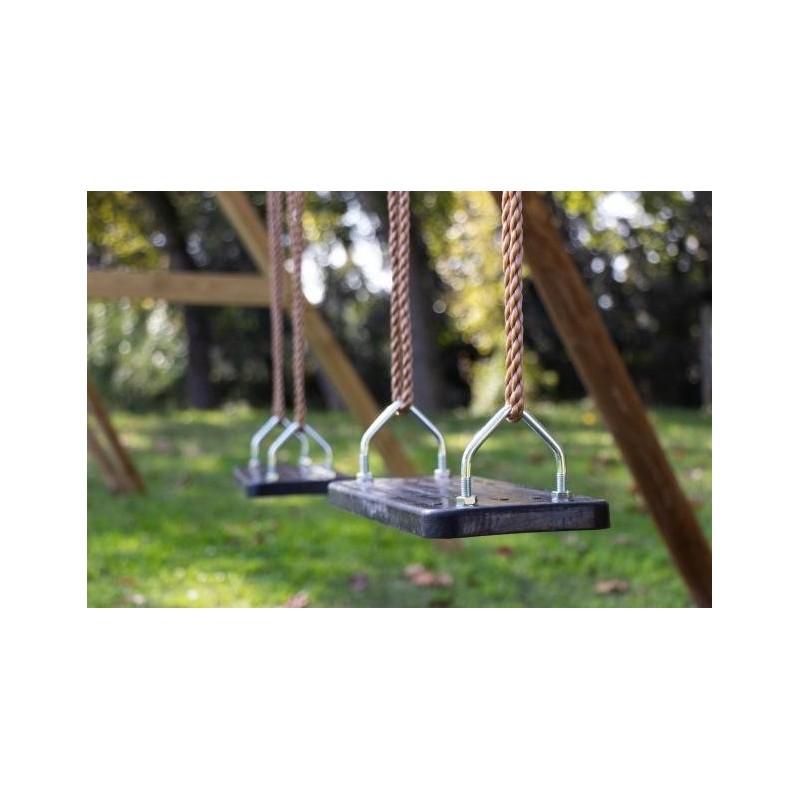Columpio doble madera cuadrada MASGAMES KARAI DELUXE ADULTOS asientos con cuerda