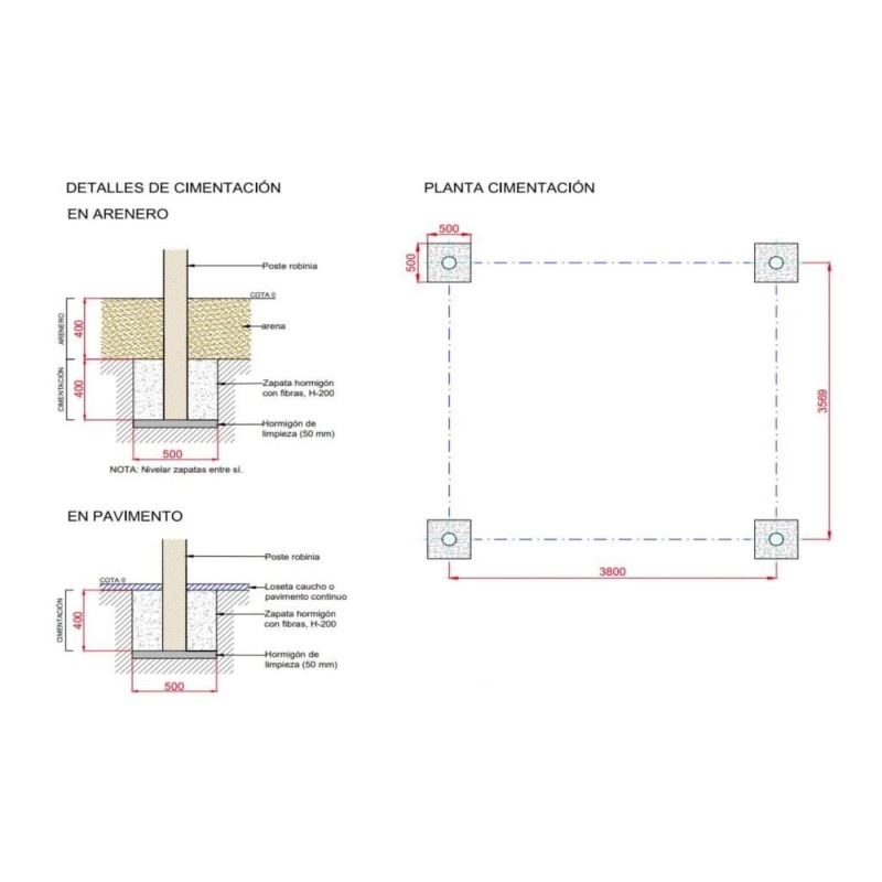 Columpio de madera de robínia TAULL con barra oscilante