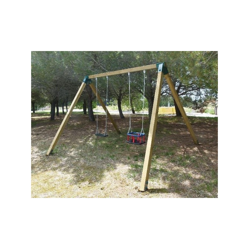 Columpio doble de madera MASGAMES Vega
