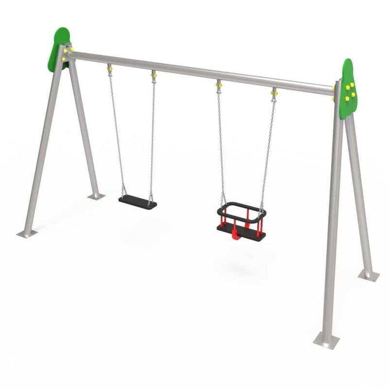 Columpio biplaza metálico asientos mixtos