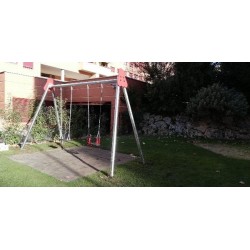 Columpio biplaza metálico asientos mixtos