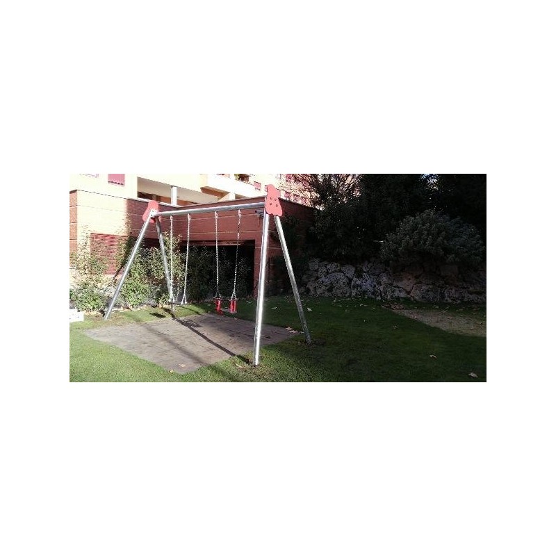 Columpio biplaza metálico asientos mixtos