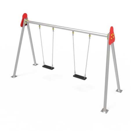 Columpio biplaza metálico asientos planos