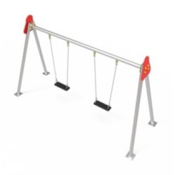 Columpio biplaza metálico asientos planos