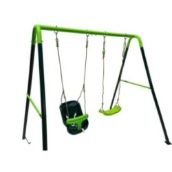 Baloiço metálico duplo MASGAMES OLEA + assento criança
