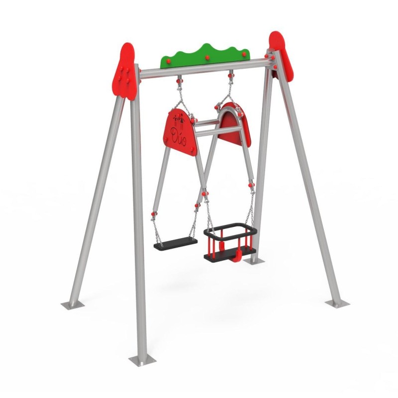 Baloiço Metálico Duo CHAXI plano + bebê