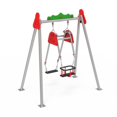 Baloiço Metálico Duo CHAXI plano + bebê