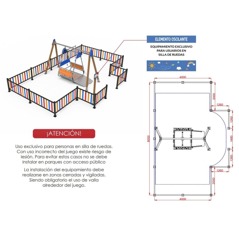 Columpio Inclusivo para SILLA DE RUEDAS