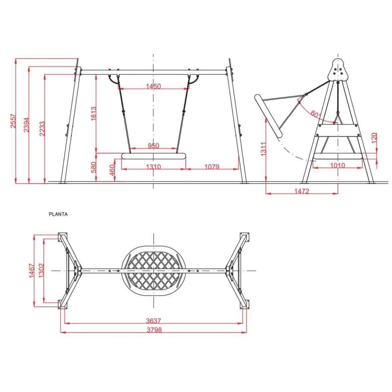 Baloiço ninho metálico